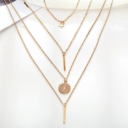 Necklace  Spectacular 3 Piece Rectangle Drop 18K Gold Plated     ID A112 - 1142 - foxberryparkproducts