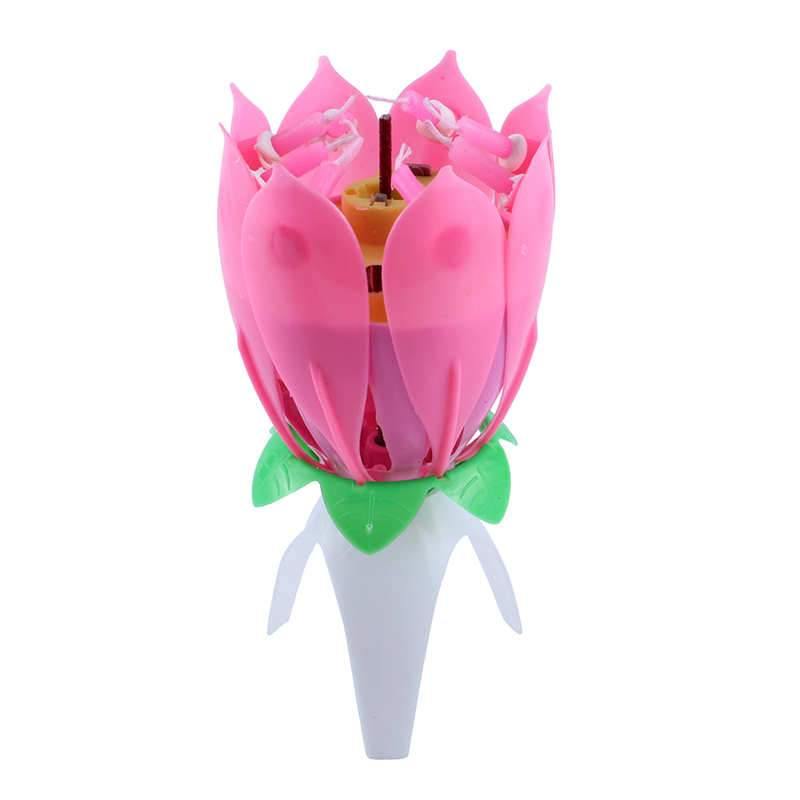 LED Candles Beautiful Musical Lotus Flower Happy Birthday - foxberryparkproducts