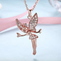 18K Rose Gold Plated  Elements Flying Angel Necklace - foxberryparkproducts