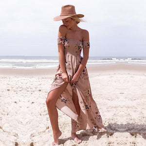 Off Shoulder Sexy Split Beach Summer Dress - foxberryparkproducts