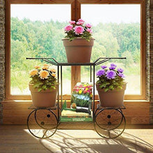 Load image into Gallery viewer, Sorbus Garden Cart Stand &amp; Flower Pot Plant Holder Display Rack, 6 Tiers, Parisian Style - Perfect for Home, Garden, Patio (Bronze) - foxberryparkproducts
