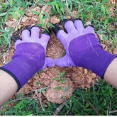 Garden Genie Gloves, Waterproof Garden Gloves with Claw For Digging Planting, Best Gardening Gifts for Women and Men. (Purple) - foxberryparkproducts