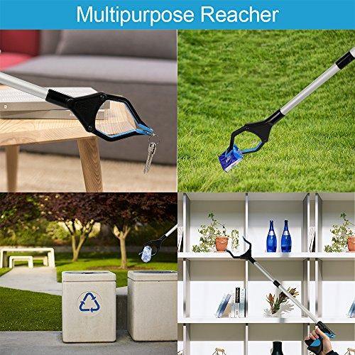 Reacher Grabber Tool, 32" Foldable Grabber Reacher for Elderly, Lightweight Extra Long Handy Trash Claw Grabber, Reaching Assist Tool for Trash Pick Up, Nabber, Litter Picker, Arm Extension (Blue) - foxberryparkproducts