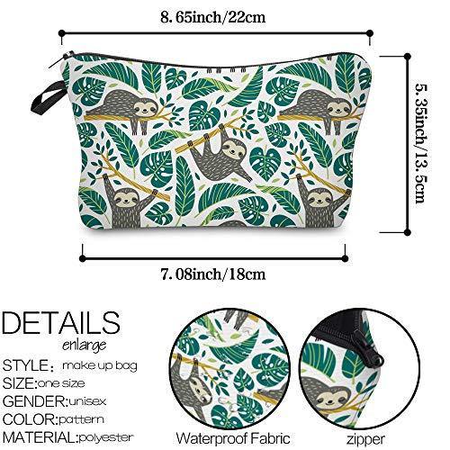 Cosmetic Bag for Women,Loomiloo Adorable Roomy Makeup Bags Travel Waterproof Toiletry Bag Accessories Organizer Sloth (Sloth 51476) - foxberryparkproducts