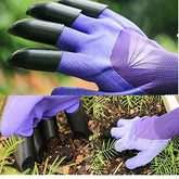 Garden Genie Gloves, Waterproof Garden Gloves with Claw For Digging Planting, Best Gardening Gifts for Women and Men. (Purple) - foxberryparkproducts