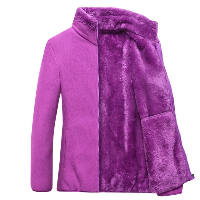 Warm thick Fleece jacket women&