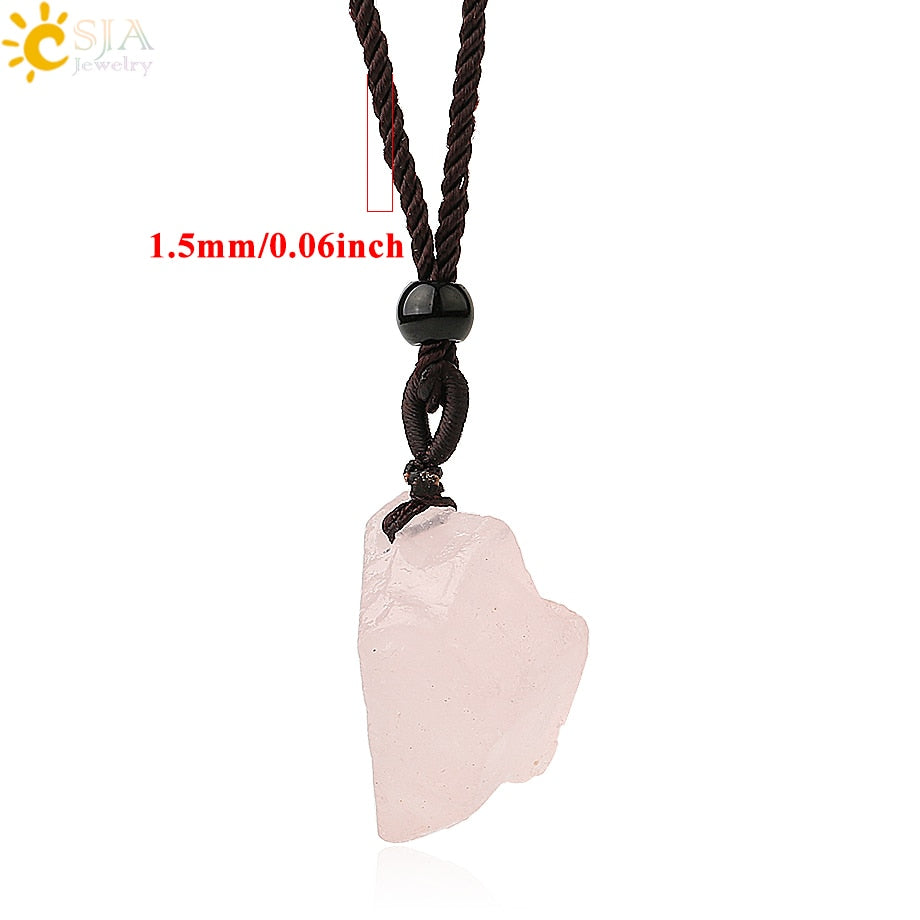 Irregular Natural Healing Stone Necklace Pendants - foxberryparkproducts