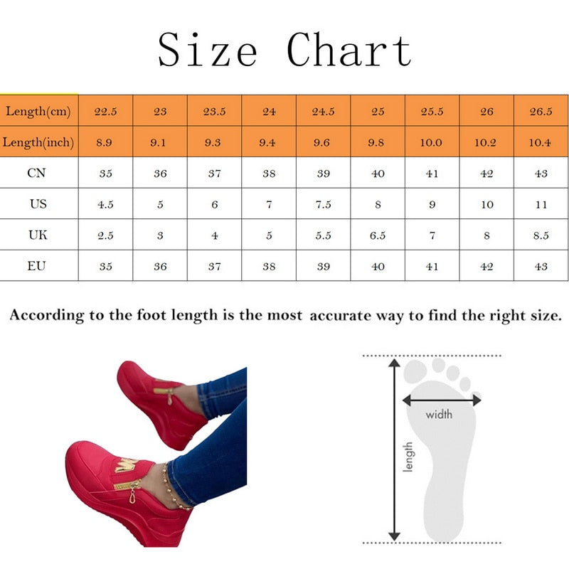 Women Casual Platform Sneakers - foxberryparkproducts