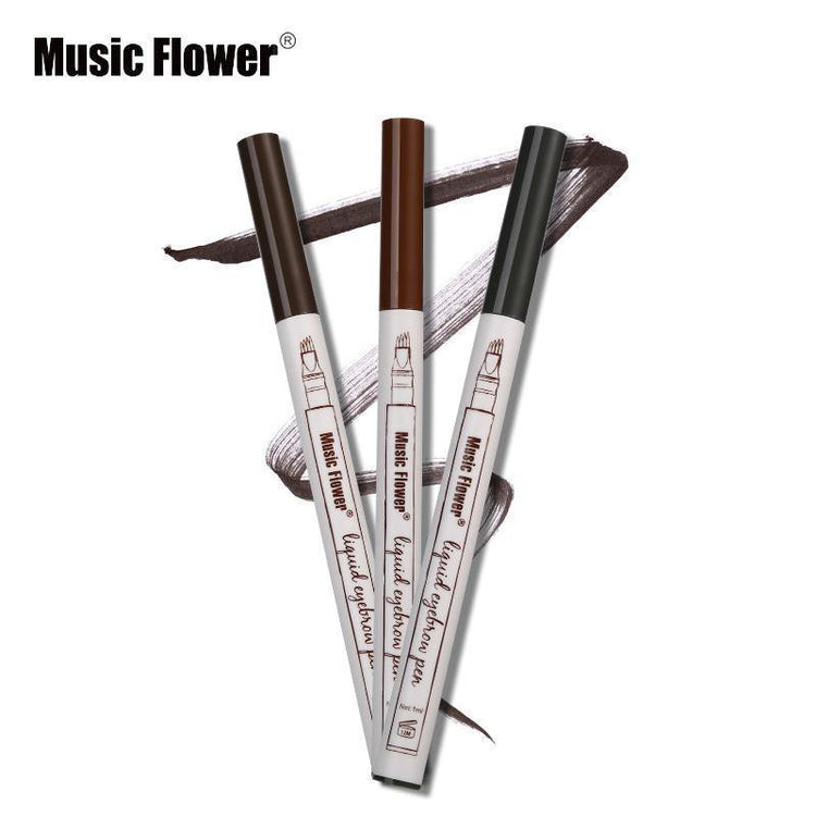 Music Flower Brand Makeup 3 Colors Fine Sketch Liquid Eyebrow Pen - foxberryparkproducts