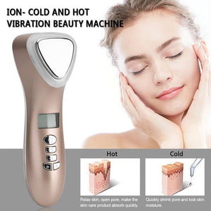 Ultrasonic Cryotherapy LED Hot Cold Hammer Facial Lifting Vibration Massager - foxberryparkproducts