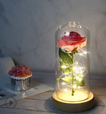 Beauty And The Beast Rose In LED Glass - foxberryparkproducts