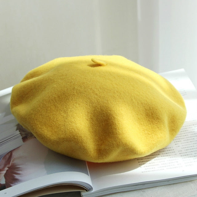Autumn Winter Hat 100%  Wool Thick  Berets French Artist Beret - foxberryparkproducts