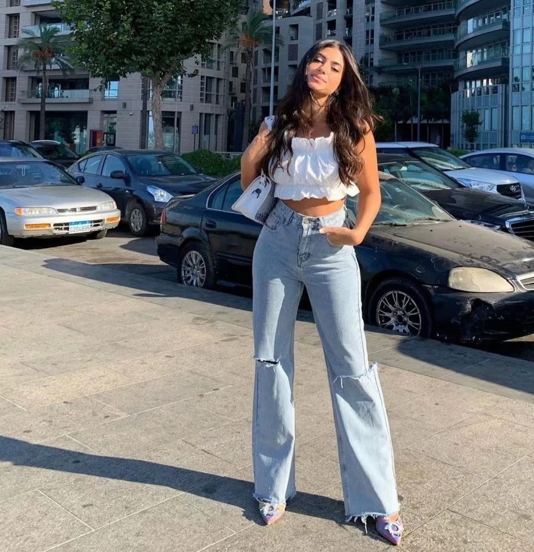 Ripped Flare Pants - foxberryparkproducts