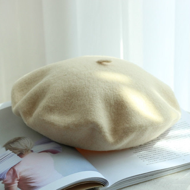 Autumn Winter Hat 100%  Wool Thick  Berets French Artist Beret - foxberryparkproducts
