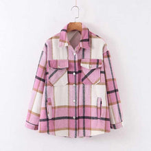 Load image into Gallery viewer, Woolen Casual Plaid Coat Jackets - foxberryparkproducts

