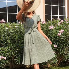 Load image into Gallery viewer, Quality High-End Mid-Waist Solid Color Cotton Green Mid-Length Skirt - foxberryparkproducts

