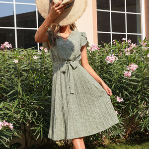 Quality High-End Mid-Waist Solid Color Cotton Green Mid-Length Skirt - foxberryparkproducts