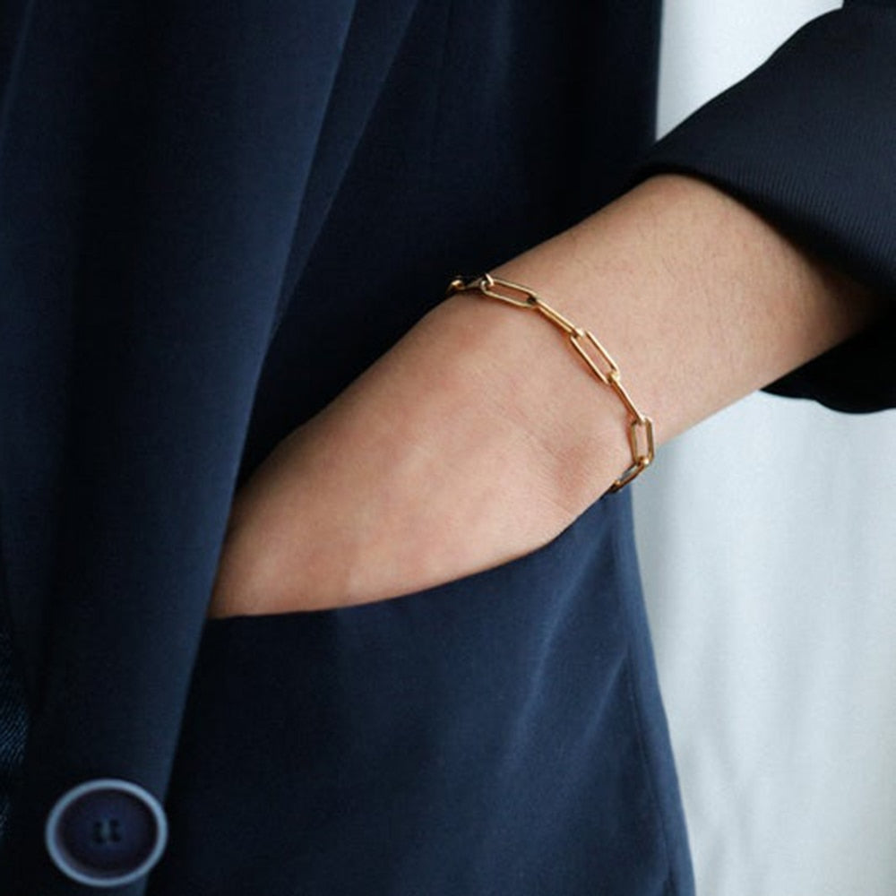 Bracelet for Women Curb Cuban Link Chain Stainless Steel Womens Bracelets Chains Davieslee Jewelry - foxberryparkproducts