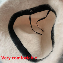 Load image into Gallery viewer, Winter women&#39;s fashion Solid color rabbit fur hat bucket cap - foxberryparkproducts
