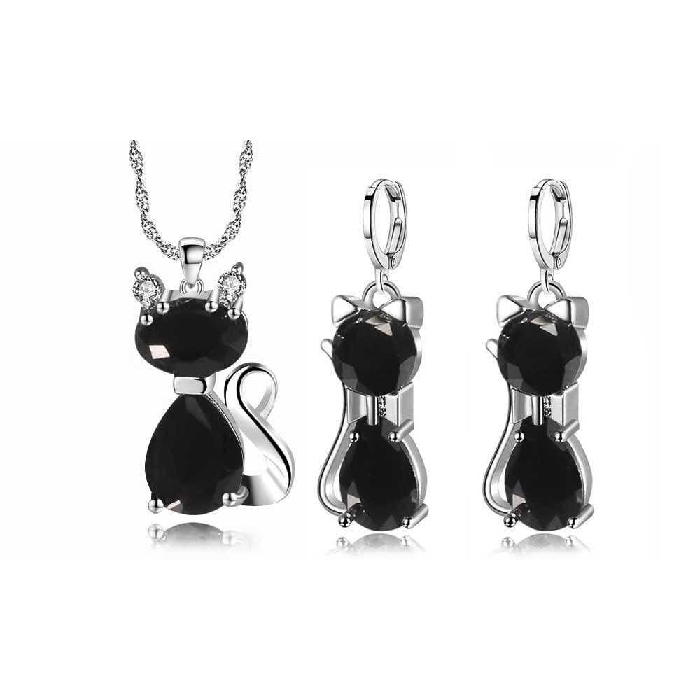 Necklace Earrings Set Kitty  Set       ID A112 - 1112 - foxberryparkproducts