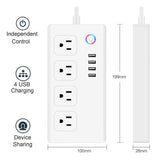 Smart Power Strip,WiFi Power Bar Multiple Outlet Extension Cord - foxberryparkproducts