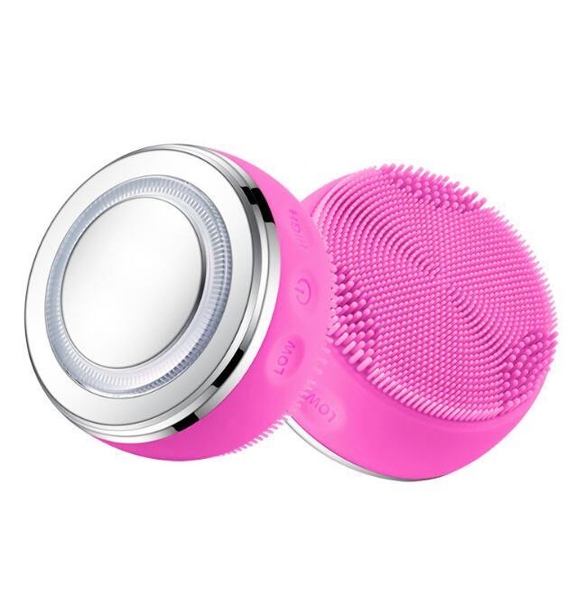 2in1 LED Light Silicone Heating Face Cleanser Massage - foxberryparkproducts