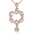 Crystal Double Heart Necklace in 18K Rose Gold Plated - foxberryparkproducts