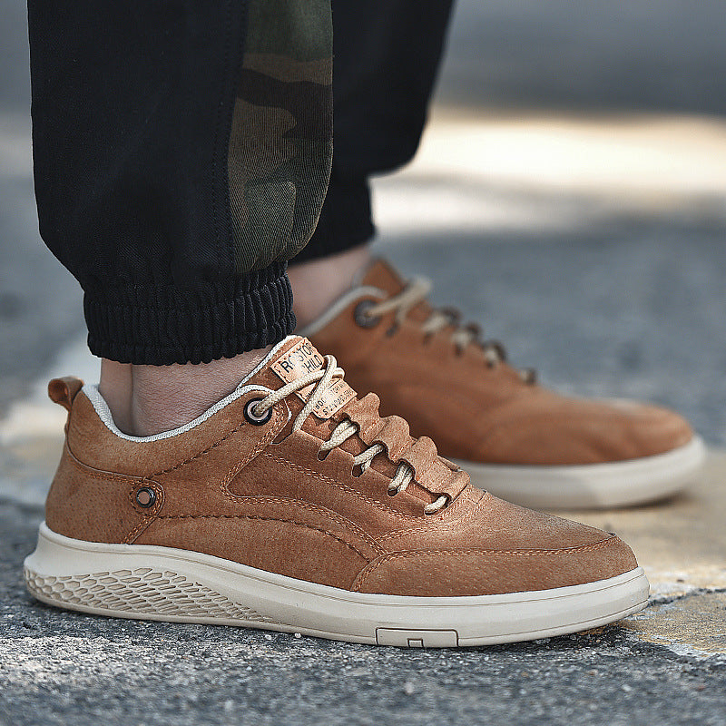 Men's Sewing Men's Suede Leather Shoes Versatile Outdoor Fashion Shoes - foxberryparkproducts