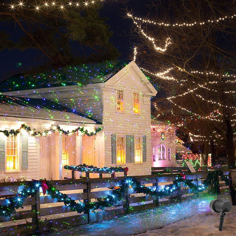 Christmas Laser Projector Stars Red Green Blue Showers lights Outdoor - foxberryparkproducts