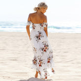 Off Shoulder Sexy Split Beach Summer Dress - foxberryparkproducts