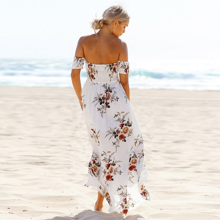 Off Shoulder Sexy Split Beach Summer Dress - foxberryparkproducts