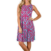 Woman Floral Print Sleeveless Tank Dress  - foxberryparkproducts