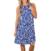 Woman Floral Print Sleeveless Tank Dress  - foxberryparkproducts