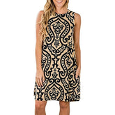 Woman Floral Print Sleeveless Tank Dress  - foxberryparkproducts