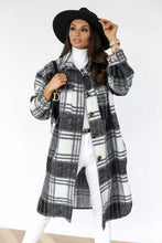 Load image into Gallery viewer, Spring And Autumn New Women&#39;s Plaid Brushed Medium Long Woolen Coat
