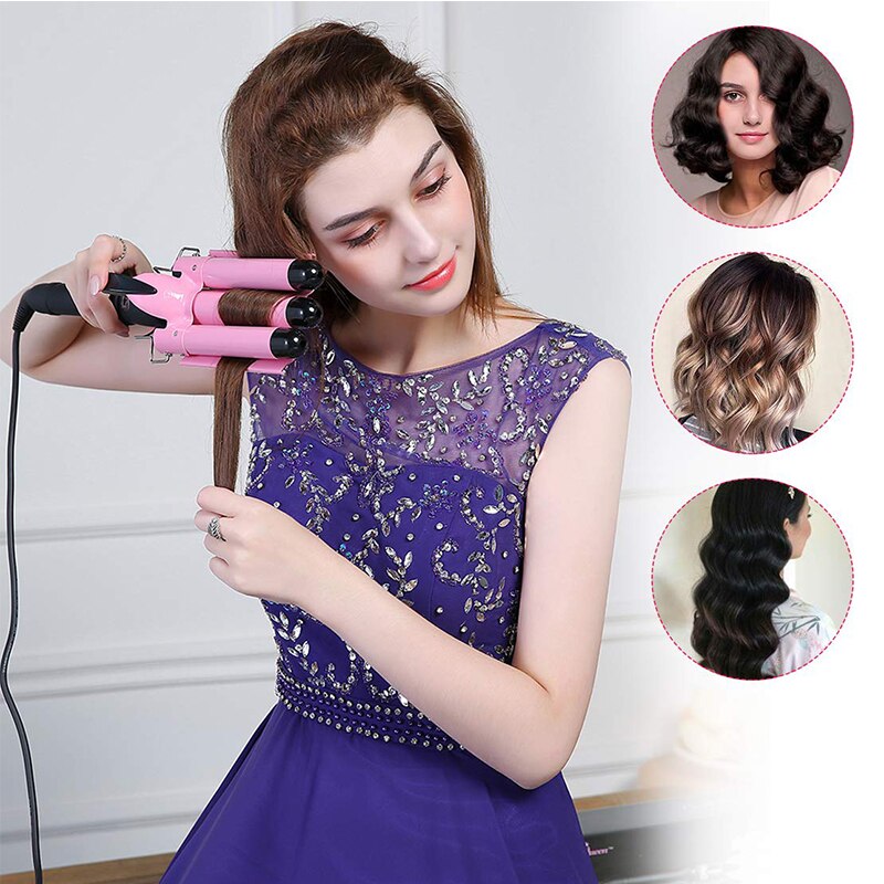 New Arrival Hair Curling Iron LED Ceramic Triple Barrel Hair Curler Irons - foxberryparkproducts