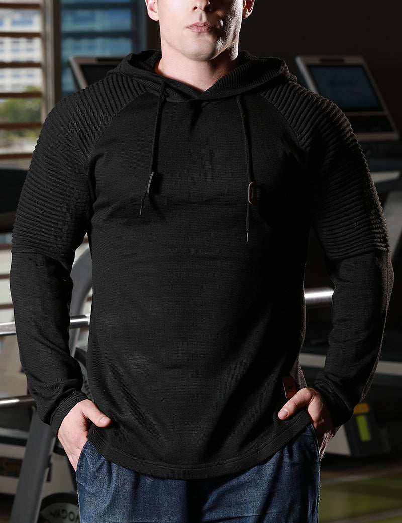 Slim fit Men Pullover Hoodie Solid Color Casual Male Long Sleeve Hoodie - foxberryparkproducts