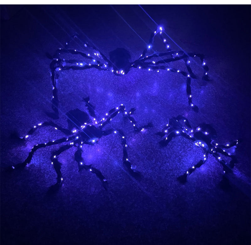 New Halloween Glowing Plush Spider Decoration Prop - foxberryparkproducts