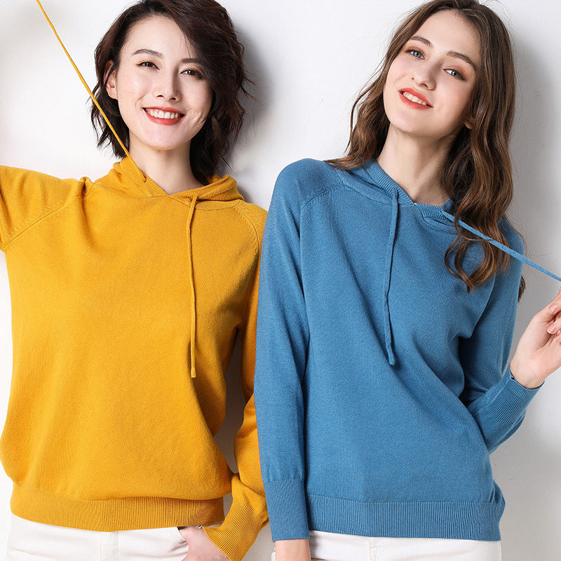 Women's sweaters thin section loose sweater hooded sweater - foxberryparkproducts