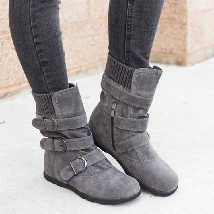 Winter buckled calf women&