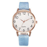 Simple Number Dial Ladies Watches Leather Strap Quartz - foxberryparkproducts