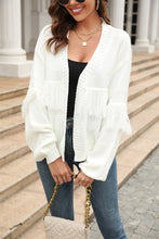 Load image into Gallery viewer, Double Take Fringe Trim Open Front Cardigan
