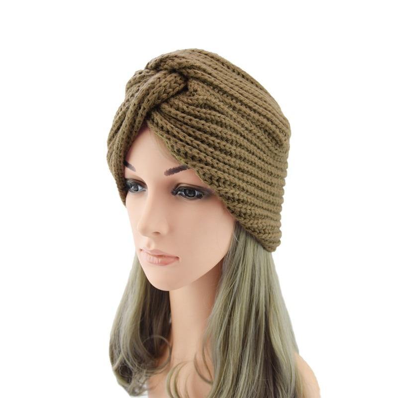 Muslim inner hijab caps bohemia turban cashmere cross wrap head Indian hat - foxberryparkproducts