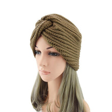 Load image into Gallery viewer, Muslim inner hijab caps bohemia turban cashmere cross wrap head Indian hat - foxberryparkproducts
