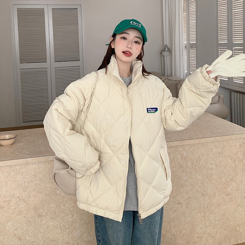 New Fashion Winter Jacket Diamond Plaid Cotton Jacket