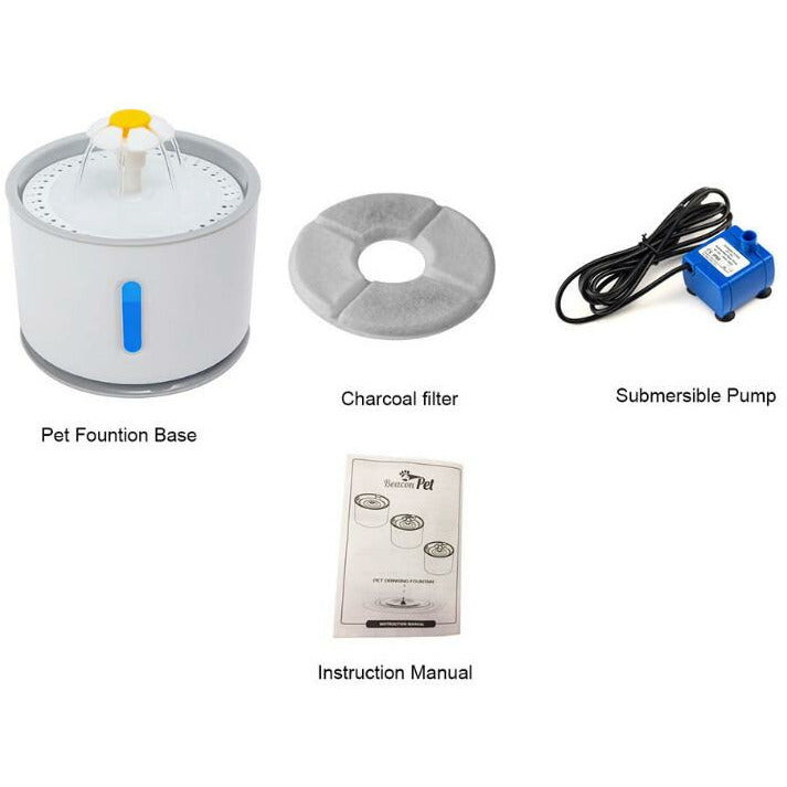 2.4L Automatic Pet Cat Water Fountain with LED Electric USB r - foxberryparkproducts