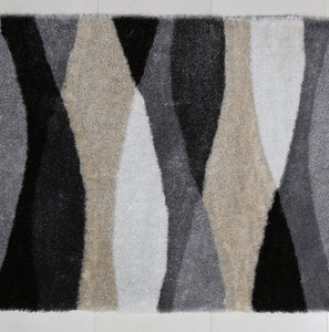 Aria Soft Pile Shag Area Rug Grey Print - foxberryparkproducts