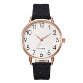 Simple Number Dial Ladies Watches Leather Strap Quartz - foxberryparkproducts