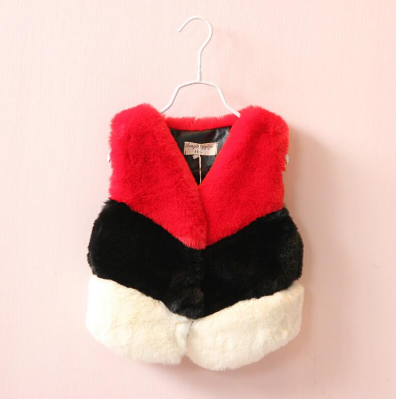 Melario Outerwear&Coats New autumn Winter Fashion Thick Warm Faux Fur Vest cute V-Neck Fur Patchwork Vest Girls clothes - foxberryparkproducts