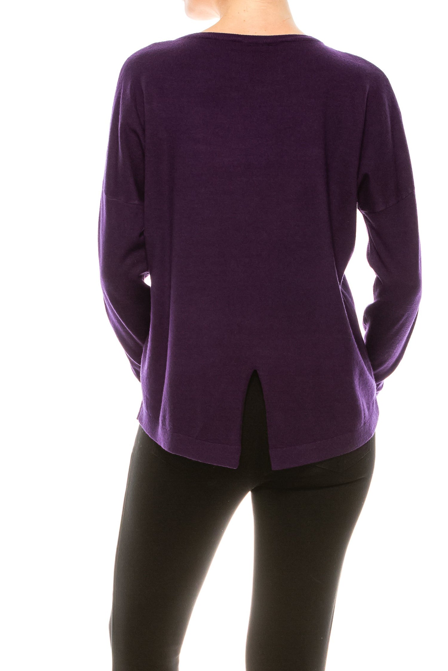 Aaeda Long Sleeve Rhinestone Sweater Top (Additional Colors) - foxberryparkproducts